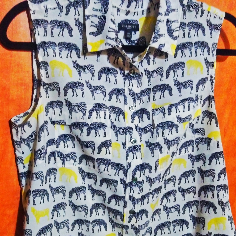 Talbots Zerbra Top NWOT